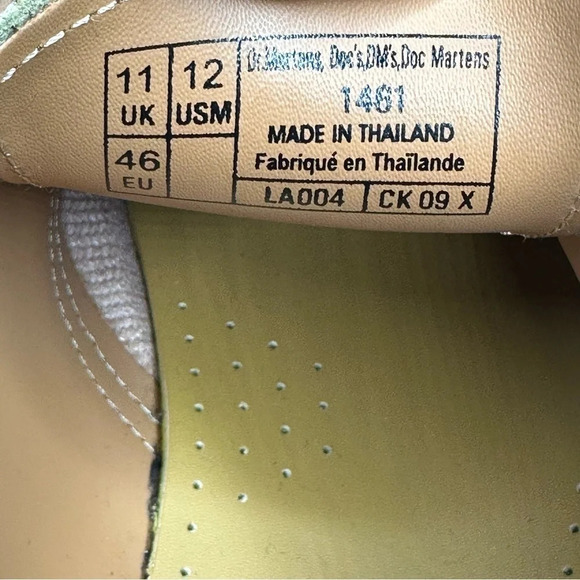 Dr. Martens Men's 1461 Oxford  in Pale Olive.  Sz: 12 - Picture 10 of 12